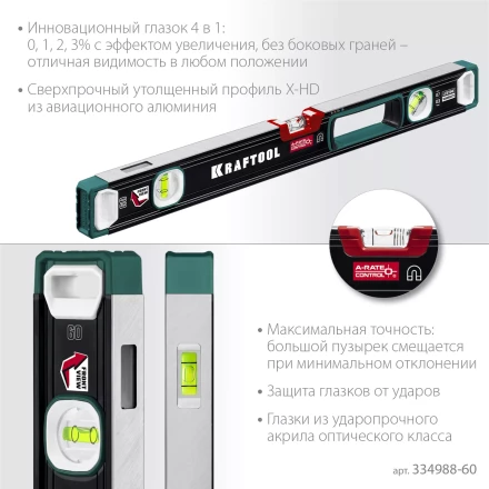 Уровень магнитный со специальным глазком KRAFTOOL 34988-60 купить в Когалыме