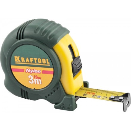 Рулетка KRAFTOOL &quot;EXPERT&quot; с нейлоновым покрытием, обрезин корпус, 3/19мм 34122-03-19_z01 купить в Когалыме