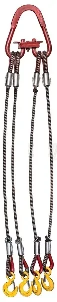 Строп канатный четырехветвевой 4СК 16 т L=3.5 м Звено РТ-3 с кч din 7.0 т опрессовка