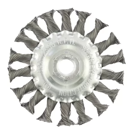 Щетка для УШМ 100 мм М14 плоская крученая  проволока 0,35 мм MATRIX 74631 купить в Когалыме