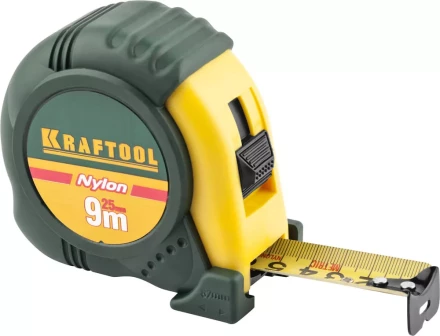Рулетка KRAFTOOL "EXPERT" с нейлоновым покрытием, обрезин корпус, 9/25мм 34122-09_z01 купить в Когалыме