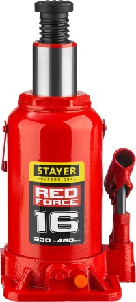 Домкрат гидравлический бутылочный &quot;RED FORCE&quot;, 16т, 230-460 мм, STAYER 43160-16 43160-16_z01 купить в Когалыме