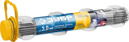 ЗУБР Д 3.0 х 350 мм, 1.5 кг в ПВХ тубе, ЗОК-46 рутил-целлюлозный, электрод сварочный, Профессионал (40031-3.0) купить в Когалыме
