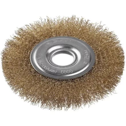 ЗУБР "ПРОФЕССИОНАЛ". Щетка дисковая для УШМ, витая стальная латунированная проволока 0,3мм, 125х22мм 35187-125_z01 купить в Когалыме