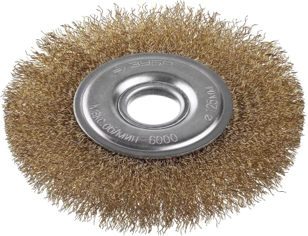 ЗУБР "ПРОФЕССИОНАЛ". Щетка дисковая для УШМ, витая стальная латунированная проволока 0,3мм, 125х22мм 35187-125_z01 купить в Когалыме