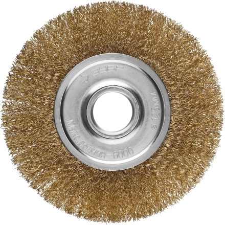 ЗУБР "ПРОФЕССИОНАЛ". Щетка дисковая для УШМ, витая стальная латунированная проволока 0,3мм, 125х22мм 35187-125_z01 купить в Когалыме