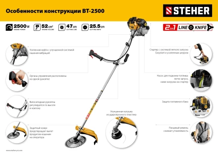 STEHER 2.5 кВт, бензиновый триммер (BT-2500) купить в Когалыме