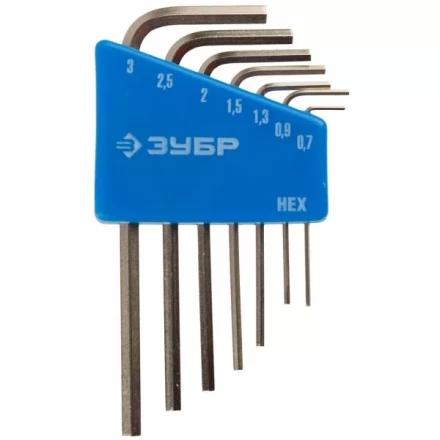 Набор ключей имбусовых ЗУБР "ЭКСПЕРТ" МИНИ для точных работ, Cr-V, HEX 0,7, 0,9, 1,3, 1,5, 2, 2,5, 3 мм, 7 шт 27471-H7 купить в Когалыме