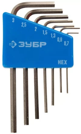 Набор ключей имбусовых ЗУБР "ЭКСПЕРТ" МИНИ для точных работ, Cr-V, HEX 0,7, 0,9, 1,3, 1,5, 2, 2,5, 3 мм, 7 шт 27471-H7 купить в Когалыме