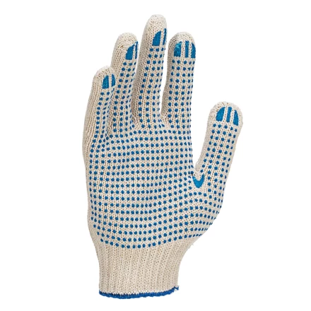 Перчатки трикотажные усиленные, с ПВХ точкой, 7 класс вязки Россия 677725 купить в Когалыме