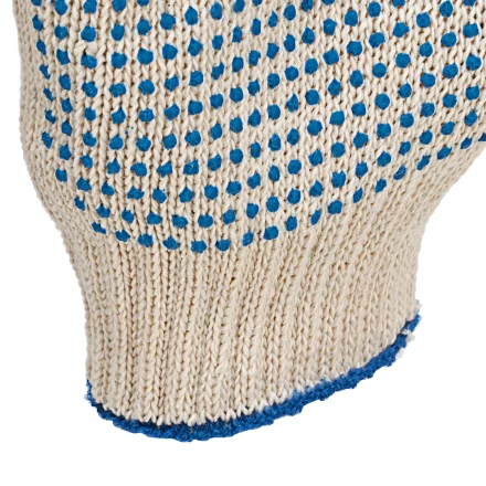 Перчатки трикотажные усиленные, с ПВХ точкой, 7 класс вязки Россия 677725 купить в Когалыме