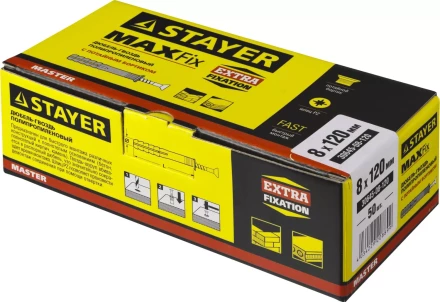 Дюбель-гвоздь полипропиленовый, потайный бортик, 8 x 120 мм, 50 шт, STAYER Master 30645-08-120 30645-08-120 купить в Когалыме
