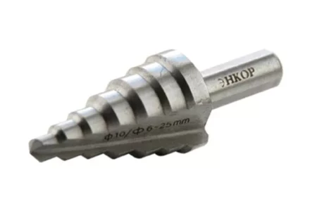 Сверло для металла ступенчатое Ф6-25 мм 7 ступеней ход 4,5 мм Энкор 21625 купить в Когалыме