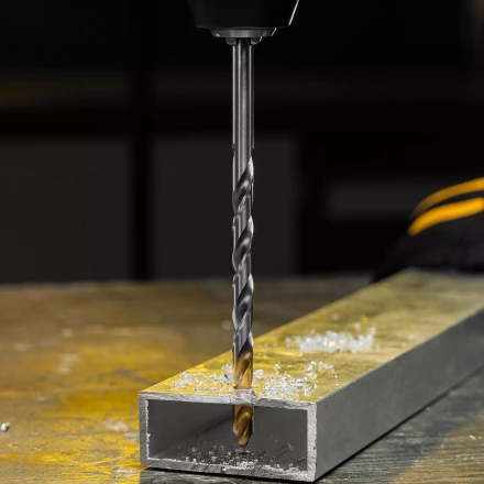 Сверло спиральное по металлу Denzel, 7,5 х 156 мм, Р6М5, Golden Tip, удлиненное, 718259 купить в Когалыме