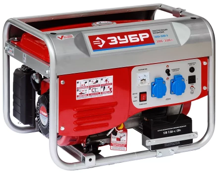 Электростанция ЗУБР бензиновая, 4-х тактная, ручной и электрический пуск, 220/12В, 3500Вт ЗЭСБ-3500-Э купить в Когалыме