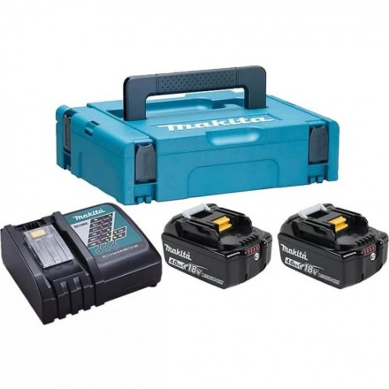 Набор 2 аккумулятора Makita BL 1840B 198310-8, 4 Ач и Зарядное устройство DC 18 RC в MakPac купить в Когалыме