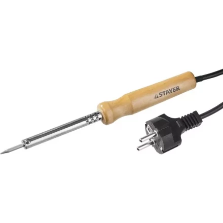 Паяльник MAXTerm с деревянной рукояткой, жало- конус, STAYER 55310-30, 30 Вт 55310-30 купить в Когалыме