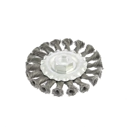 Щетка для УШМ 125 мм М14 плоская крученая проволока 0,35 мм MATRIX 74633 купить в Когалыме