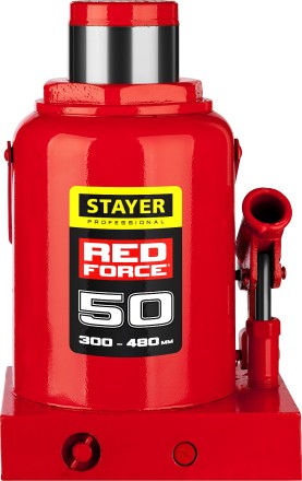 Домкрат гидравлический бутылочный &quot;RED FORCE&quot;, 50т, 300-480 мм, STAYER 43160-50 43160-50_z01 купить в Когалыме