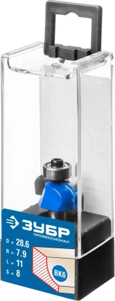 ЗУБР 28.6 x 11 мм, радиус 7.9 мм, фреза кромочная калевочная №2, Профессионал (28702-28.6) купить в Когалыме