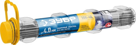 ЗУБР Д 4.0 х 350 мм, 1.5 кг в ПВХ тубе, ЗОК-46 рутил-целлюлозный, электрод сварочный, Профессионал (40031-4.0) купить в Когалыме