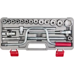 Набор торцовых головок НИЗ "Шоферский инструмент №3", 1/2", сталь 40Х, в пластиковом кейсе, 19 предметов 2761-30