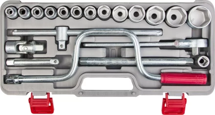 Набор торцовых головок НИЗ "Шоферский инструмент №3", 1/2", сталь 40Х, в пластиковом кейсе, 19 предметов 2761-30 купить в Когалыме