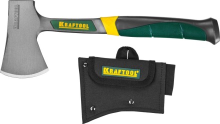 Топорик KRAFTOOL туристический цельнокованый с трехкомпонентной рукояткой, в чехле, 0,6 кг 20645-06 купить в Когалыме