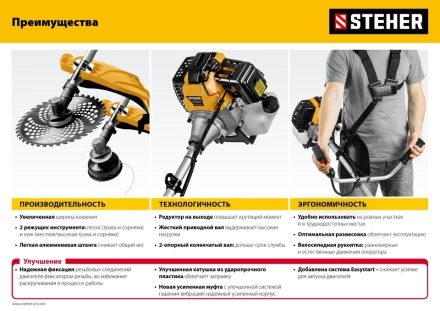 STEHER 2.5 кВт, бензиновый триммер (BT-2500-S) купить в Когалыме