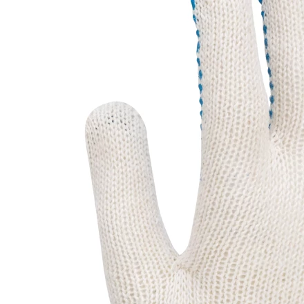 Перчатки трикотажные усиленные, с ПВХ точкой, 7 класс вязки Россия 677745 купить в Когалыме