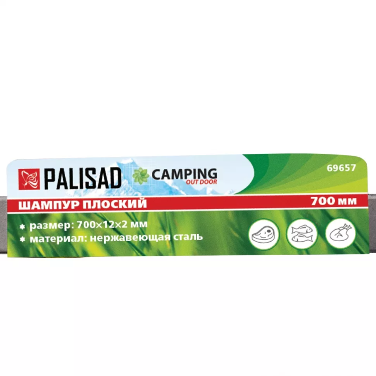 Шампур плоский, 700х12 х 2 мм, нержавеющая сталь, Camping Palisad 69657 купить в Когалыме