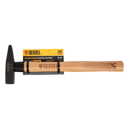 Молоток слесарный, 200 г Denzel, кованый квадратный боек, буковая рукоятка, 10426 купить в Когалыме