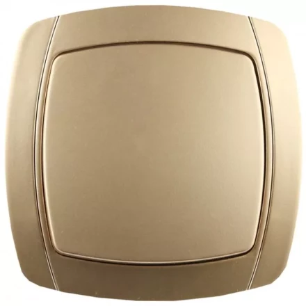 Выключатель СВЕТОЗАР "АКЦЕНТ" одноклавишный в сборе, цвет золотой металлик, 10А/~250В SV-54230-GM купить в Когалыме