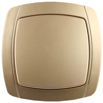 Выключатель СВЕТОЗАР "АКЦЕНТ" одноклавишный в сборе, цвет золотой металлик, 10А/~250В SV-54230-GM купить в Когалыме