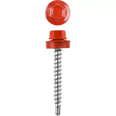 Саморезы ЗУБР "ПРОФЕССИОНАЛ" окраш., RAL 3003 рубин.-красн., для крепл. кров. матер. к дерев. обреш., 4.8x35мм, 380шт 4-300315-48-035-3003 купить в Когалыме