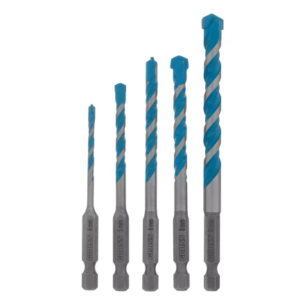 Набор сверл универсальных Gross 706017, Multipurpose PRO, 6-гр. хвостовик, 4-10мм, 5шт купить в Когалыме