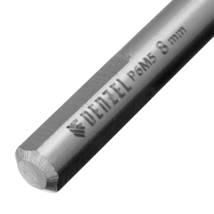 Сверло спиральное по металлу Denzel, 8 х 165 мм, Р6М5, Golden Tip, удлиненное, 718260 купить в Когалыме