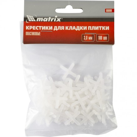 Крестики 3 мм для кладки плитки 100 штук MATRIX артикул 88090 купить в Когалыме