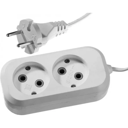 Удлинитель СИБИН электрический, ШВВП сечение 0,75кв мм, 2 гнезда, макс мощн 1300Вт, 3м 55091-3 купить в Когалыме