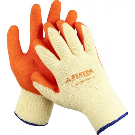 Перчатки STAYER &quot;EXPERT&quot;  рабочие с рельефным латексным покрытием, 10 класс, L-XL 11407-XL купить в Когалыме