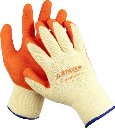 Перчатки STAYER &quot;EXPERT&quot;  рабочие с рельефным латексным покрытием, 10 класс, L-XL 11407-XL купить в Когалыме