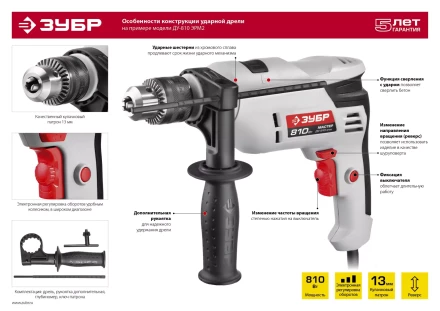 Дрель ударная ДУ-810 ЭРМ2 серия МАСТЕР купить в Когалыме