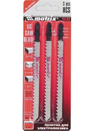 Полотна для электролобзика по дереву 3 шт 50 х 1,2мм HCS EU - хвостовик MATRIX 78140 купить в Когалыме