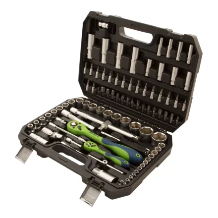 Набор инструментов 94 предмета, CrV, 1/2", 1/4" Сибртех 13509 купить в Когалыме