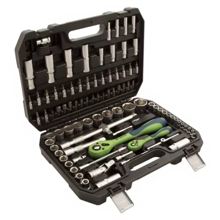 Набор инструментов 94 предмета, CrV, 1/2", 1/4" Сибртех 13509 купить в Когалыме