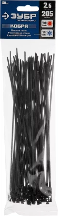 Кабельные стяжки черные КОБРА с плоским замком нейлоновые пакет серия ПРОФЕССИОНАЛ купить в Когалыме