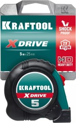 Рулетка KRAFTOOL с нейлоновым покрытием, обрезин корпус, 5/25мм 34122-05-25_z02