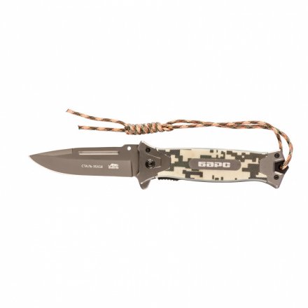 Нож туристический складной 220/90 мм система Liner-Lock с накладкой G10 на руке стеклобой Барс 79202 купить в Когалыме