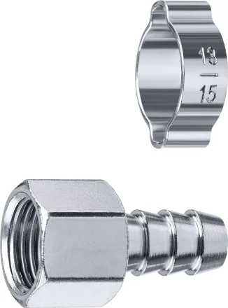 ЗУБР штуцер елочка, 10 мм - 1/4F, переходник с обжимным хомутом, Профессионал (64923-1/4-10) купить в Когалыме