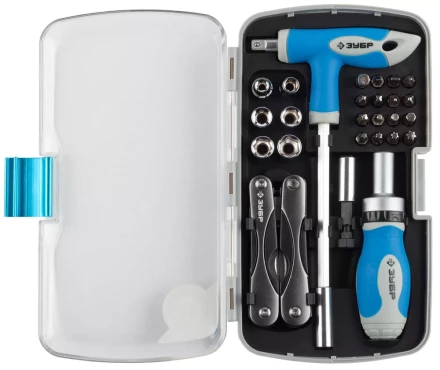 Набор  ЗУБР "ЭКСПЕРТ" универсальный, слесарно-монтажный и многофункциональный инструмент в пластмассовом боксе, 35предм 25290-H35 купить в Когалыме